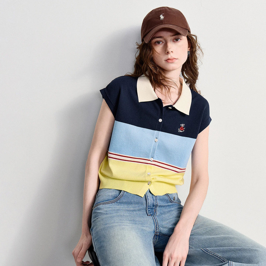 Colorblock Button-Front Polo