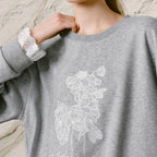 Floral-Motif Crewneck Sweatshirt
