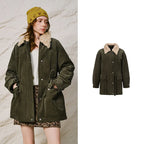 Shaggy-Collar Drawstring Jacket