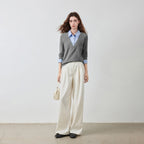 Layered-Look V-Neck Knit Top