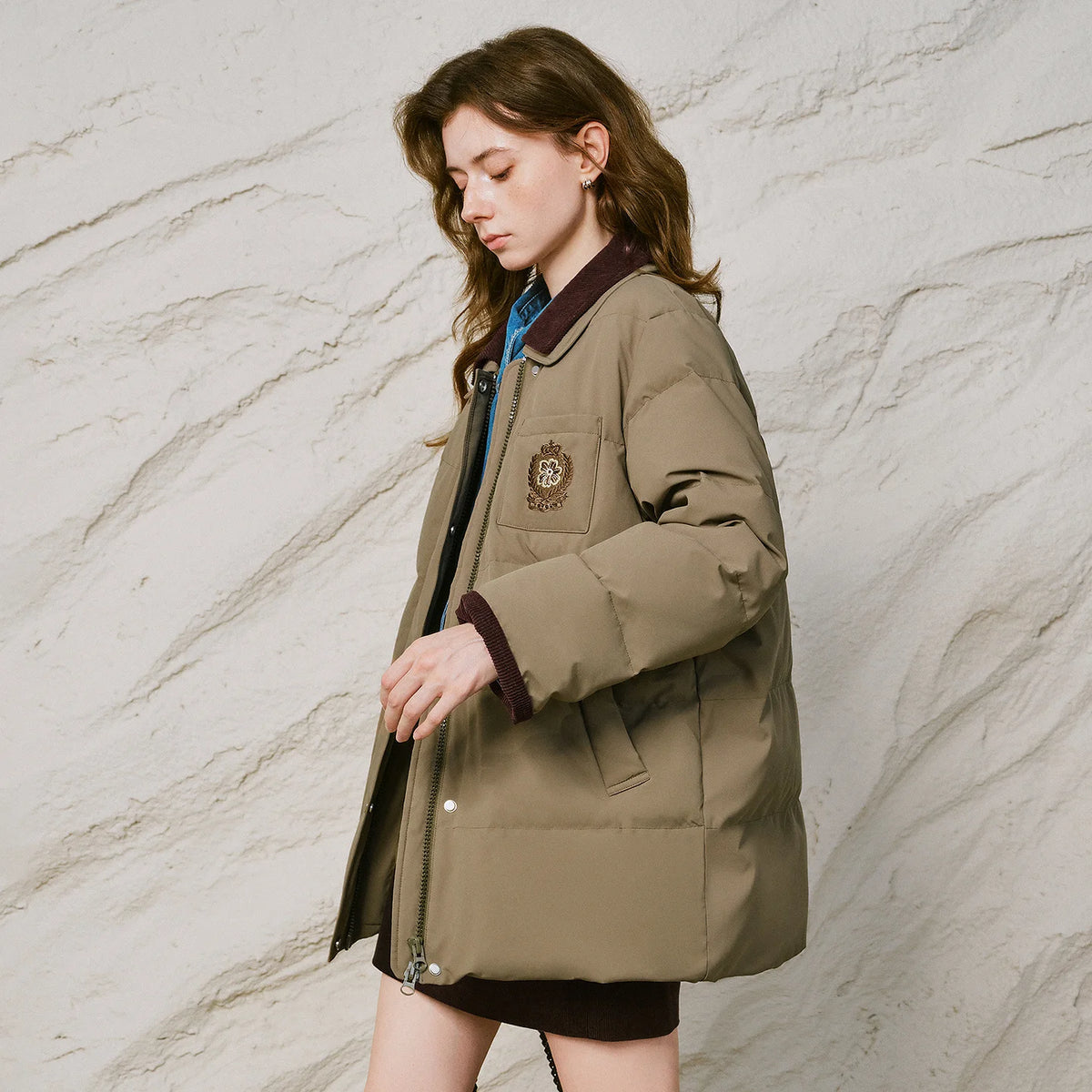 Embroidered Patch-Pocket Jacket