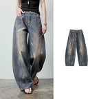 Faded Barrel-Leg Jeans