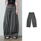 Cargo-Pocket Curved-Leg Pants