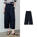 Cuffed Wide-Leg Cropped Pants