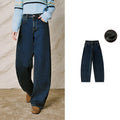 Curved-Leg Washed Jeans
