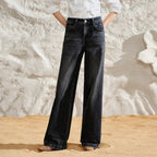 Straight-Leg Washed Jeans