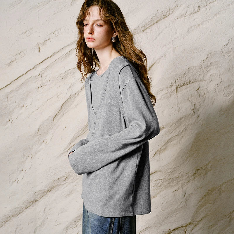 Layered-Look Henley Top