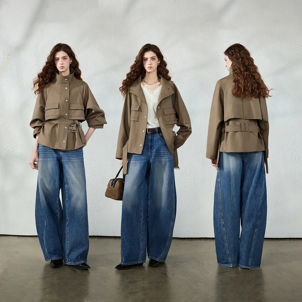 Belted Flap-Pocket Jacket