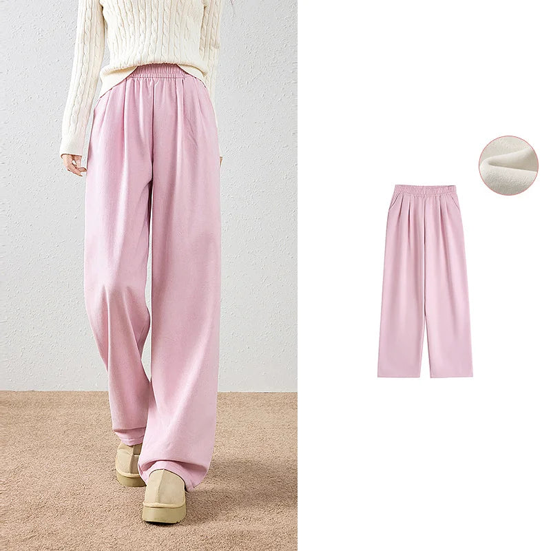 Elastic-Waist Straight-Leg Pants
