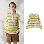 Striped Long-Sleeve Knit Henley
