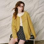 Heart Embroidered Knit Cardigan