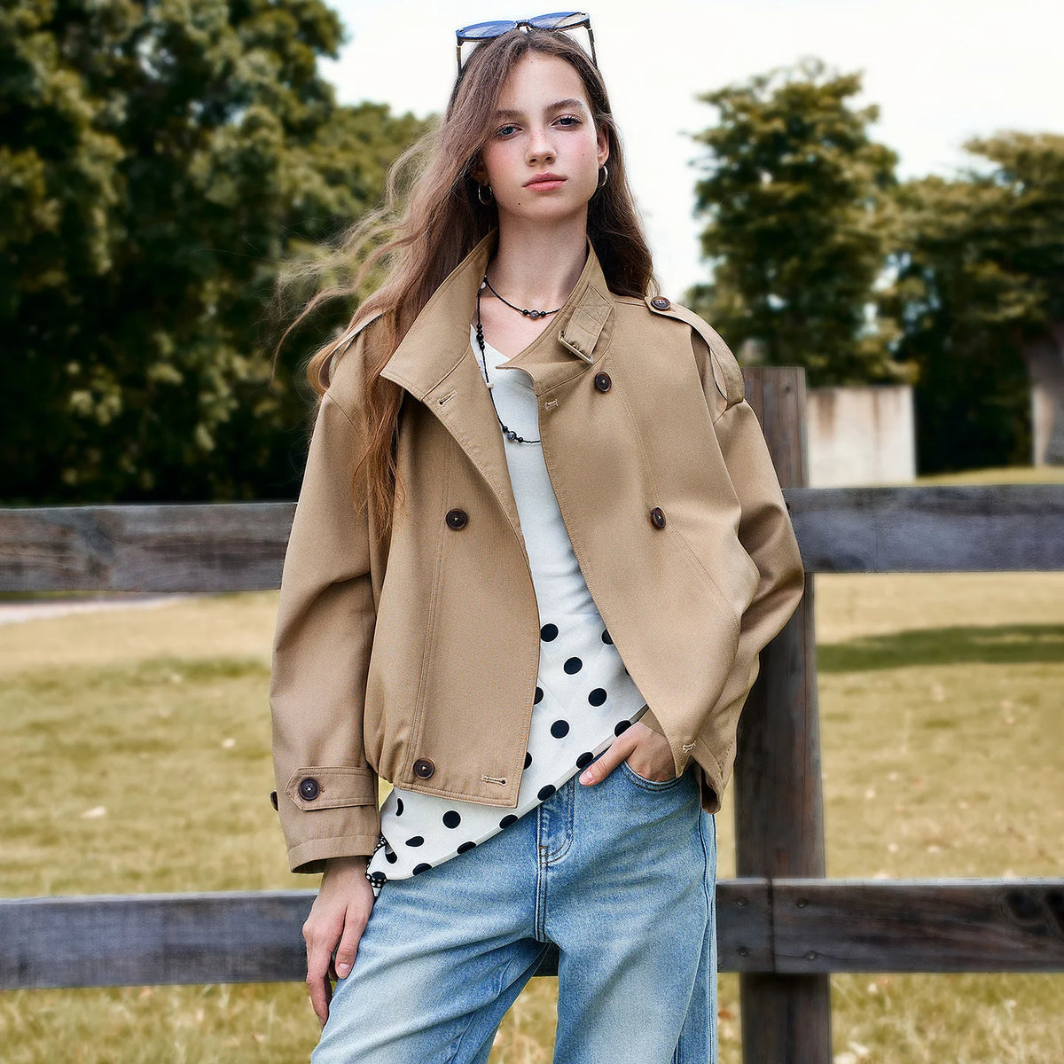 Cropped Double-Breasted Jacket
