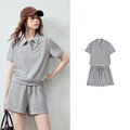 Polo Top and Drawstring Shorts Set