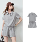 Polo Top and Drawstring Shorts Set