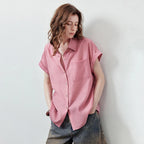 Cuffed Short-Sleeve Button-Up Shirt