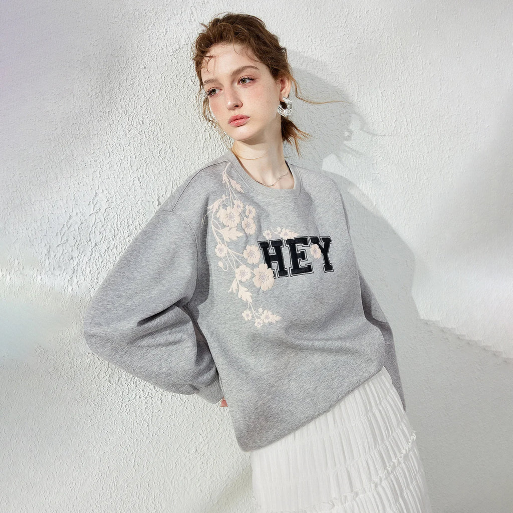 Floral Letter Graphic Sweatshirt