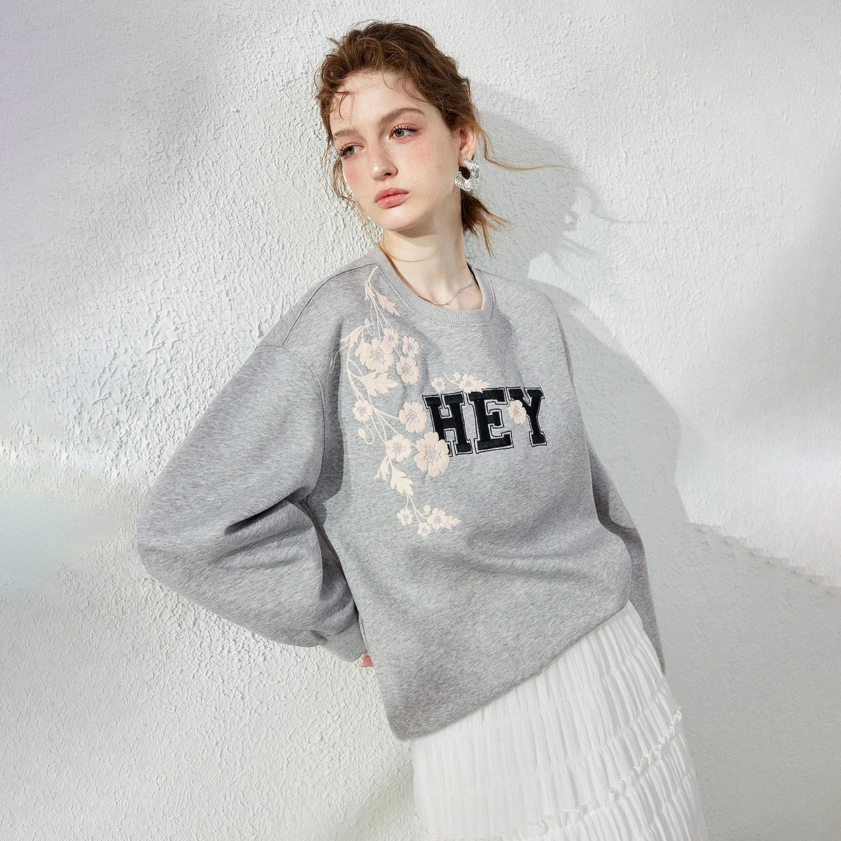 Floral Letter Graphic Sweatshirt