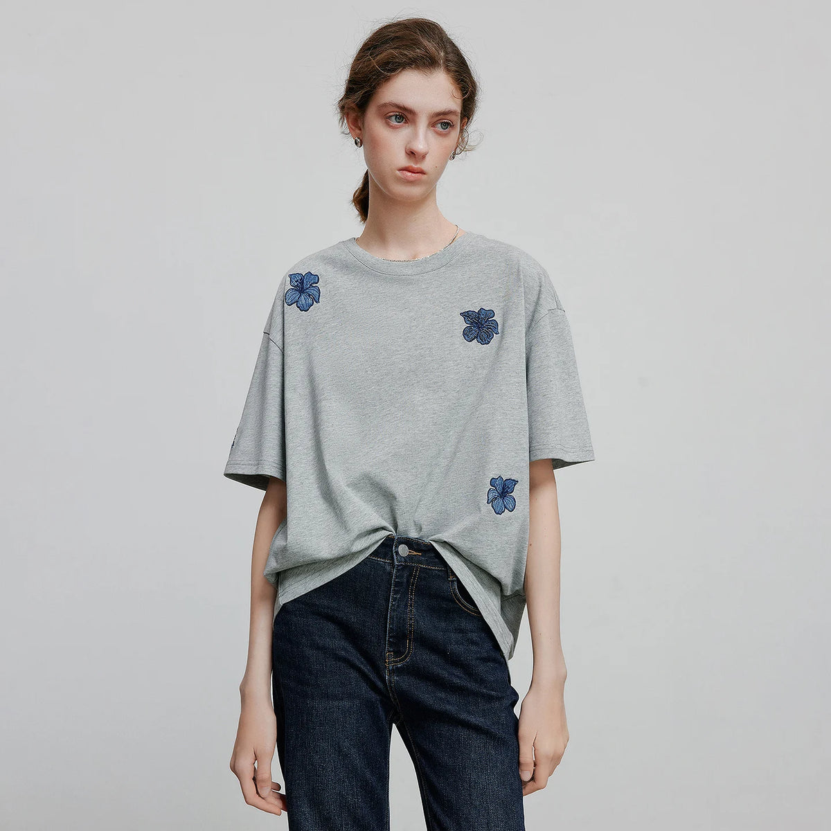 Floral-Motif Relaxed Tee