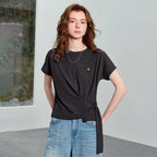 Tie-Hem Short-Sleeve Tee