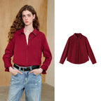 Relaxed Long-Sleeve Button-Up Shirt