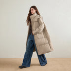 Hooded Flap-Pocket Puffer Coat