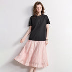 Short-Sleeve Colorblock Midi Dress