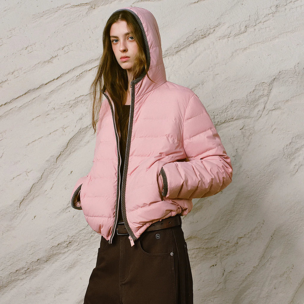 Quilted Hooded Zip Jacket