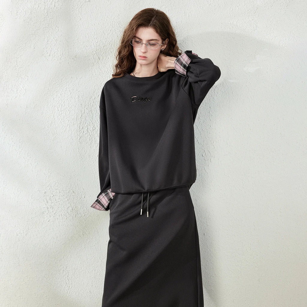 Sweatshirt and Midi Skirt Set