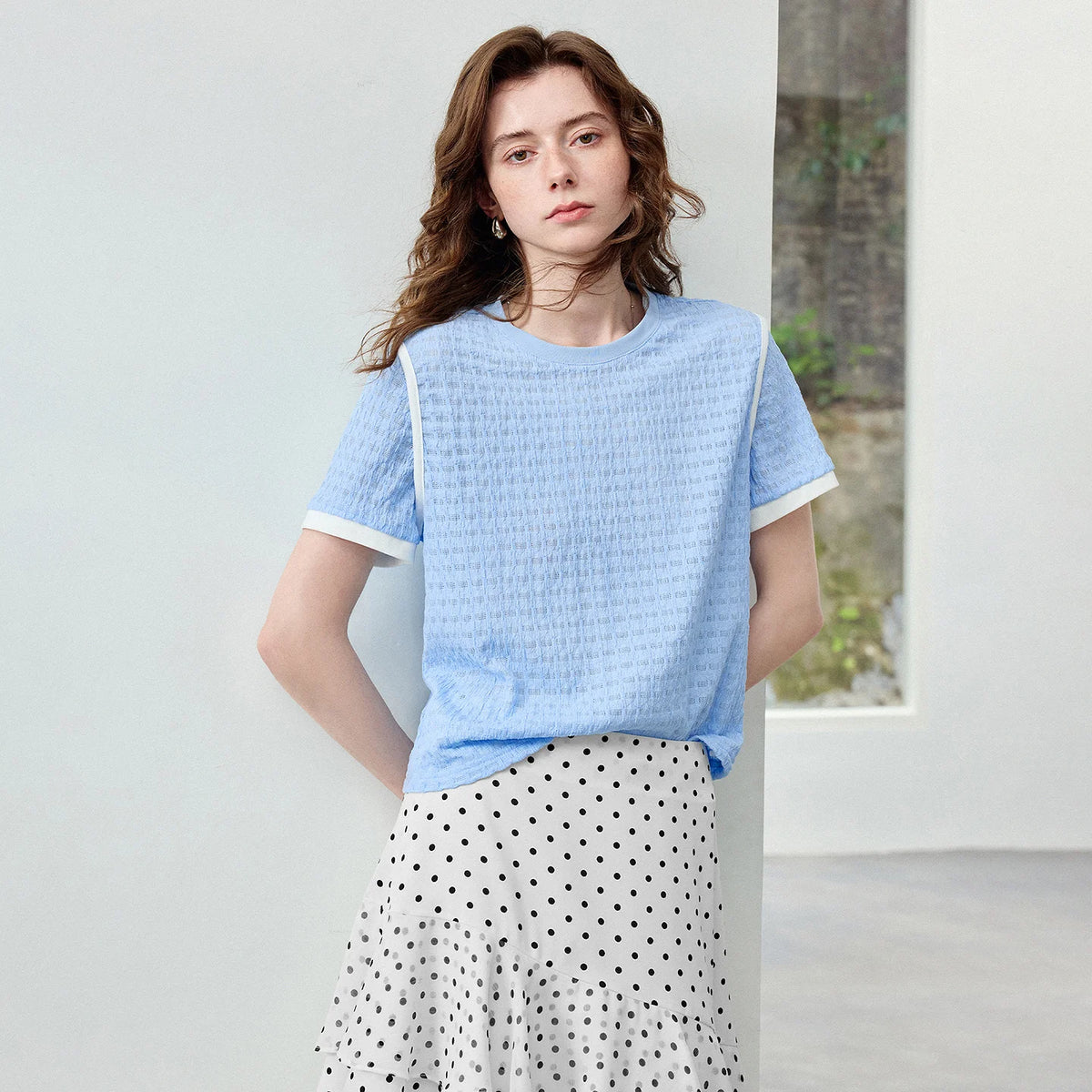 Layered-Look Textured Tee
