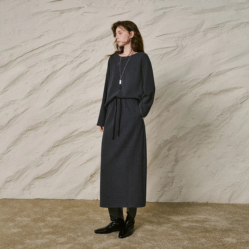 Sweatshirt and Midi Skirt Set
