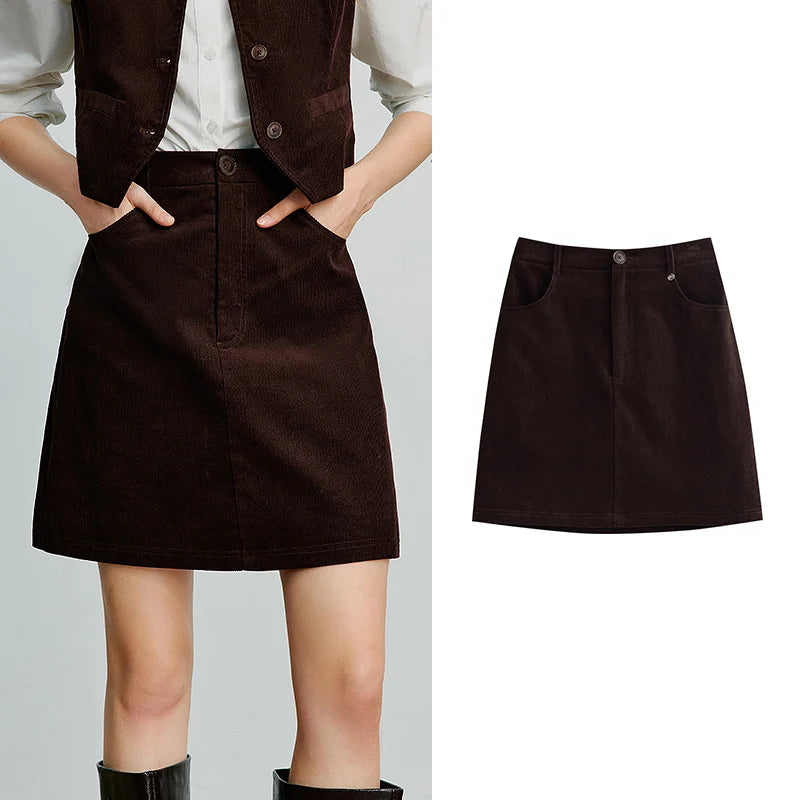 Textured A-Line Mini Skirt