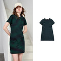 Striped Short-Sleeve Mini Dress