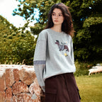 Dog Graphic Layered-Look Sweatshirt