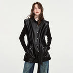 Tie-Waist Button-Front Vest