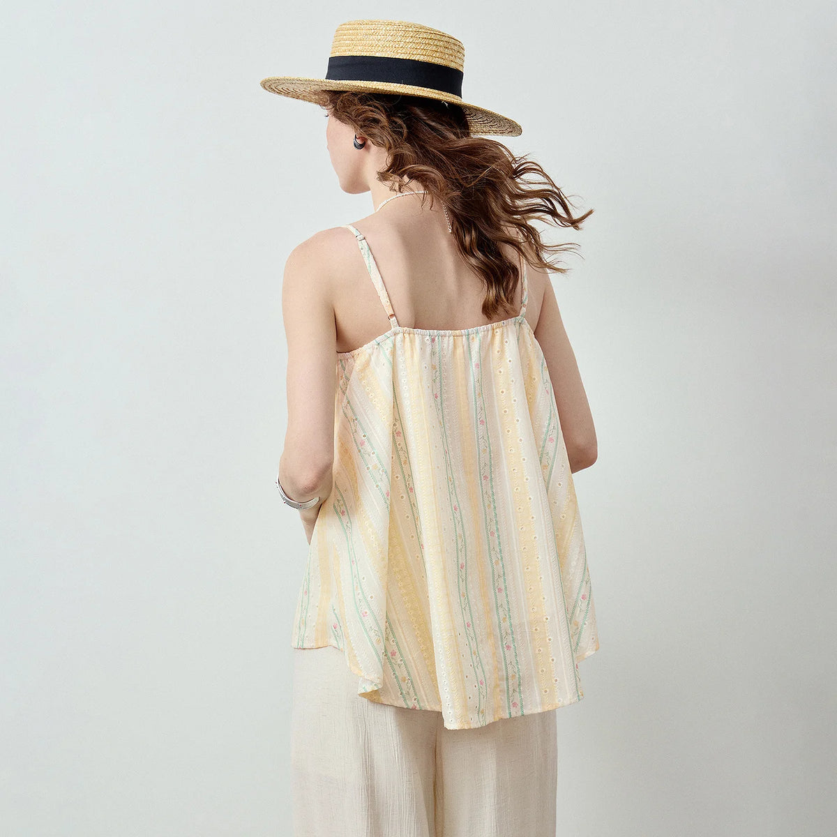 Striped Pleated Camisole
