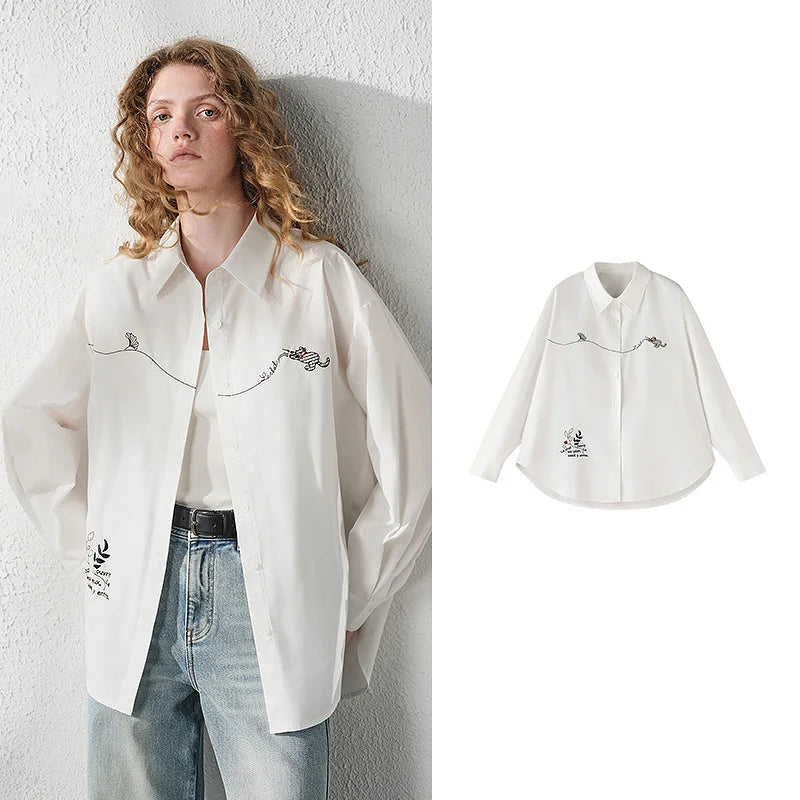 Graphic Long-Sleeve Button-Up Shirt