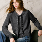 Tie-Neck Knit Cardigan