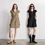 Zip-Front Belted Mini Dress
