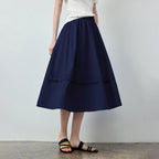 Tuck-Detail Midi Skirt