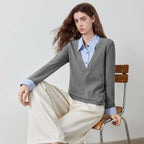 Layered-Look V-Neck Knit Top