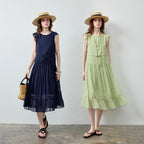 Ruffle-Sleeve Tiered Midi Dress