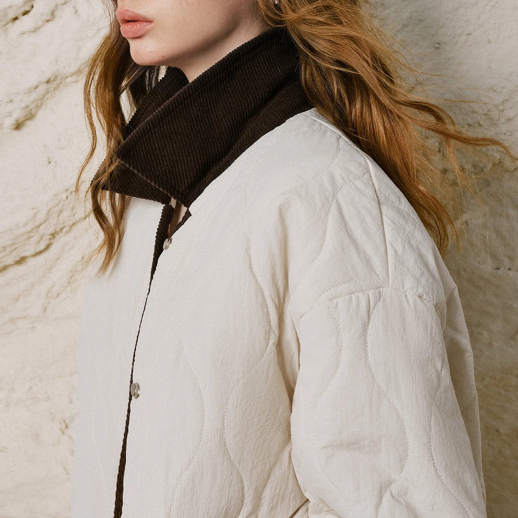Quilted Contrast-Trim Jacket