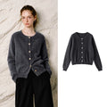 Fuzzy Crewneck Cardigan