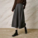 Pleated Cropped Wide-Leg Pants