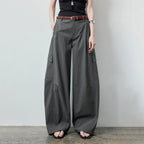 Cargo-Pocket Curved-Leg Pants