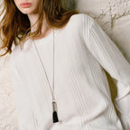 Ribbed Crewneck Knit Sweater