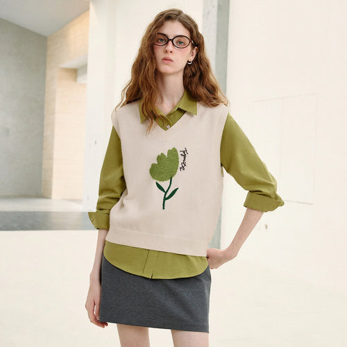 Botanical Graphic Knit Vest