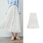 Tiered Ruffle Midi Skirt