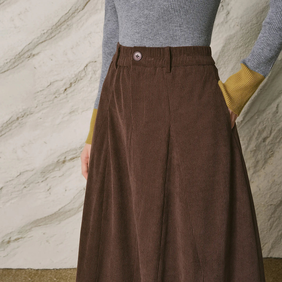 Pleated Midi Skirt