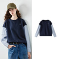 Layered-Look Striped-Sleeve Sweatshirt